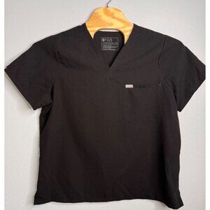 Figs Technical Collection Catarina Black Scrub Top Womens XXL Pocket